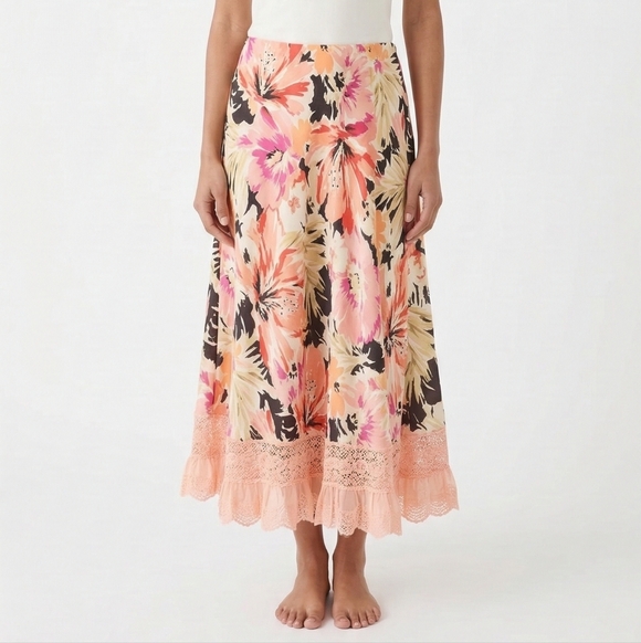 Liz Claiborne Dresses & Skirts - Liz Claiborne Skirt Maxi Floral Bohemian Cottage Fairy Coquette Lace 16